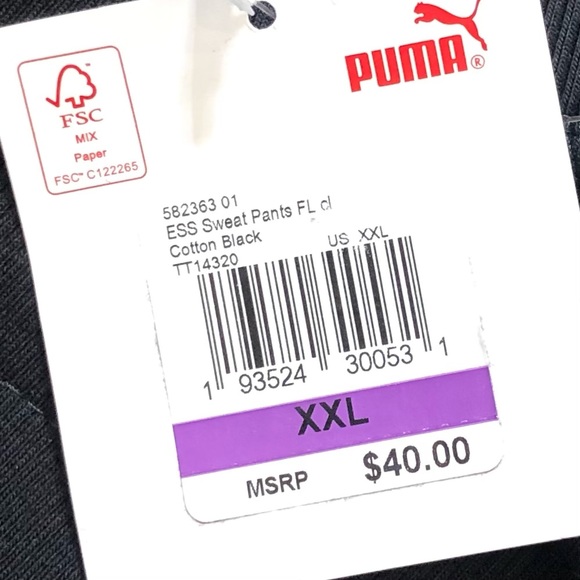 PUMA Black Sweet Pants Regular Fit Sz XXL - Picture 6 of 9